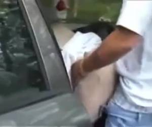 In het bos speelt de blonde hoer met haar tepels, laat ze haar kut vingeren en pijpt de dikke lul tot hij in haar mondje klaar komt.